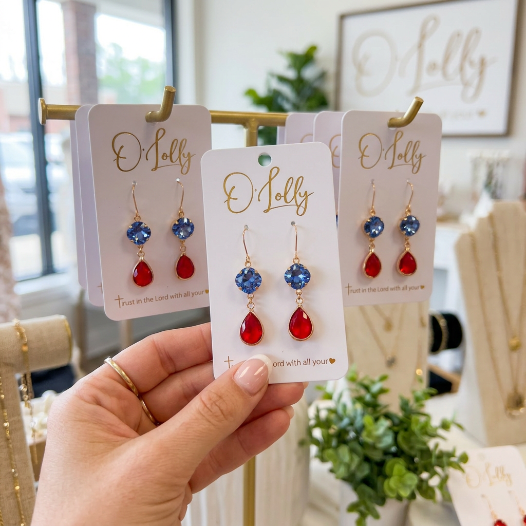 Americana Crystal Drop Earrings (Limited Qty)