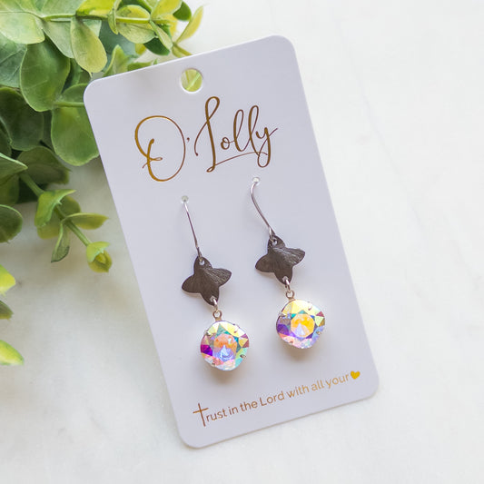 DEAL- Gunmetal Shaped Connector w/AB Stone