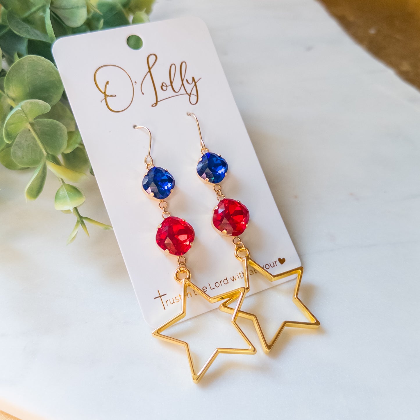 Stars & Sparkle Patriotic Statement Earrings