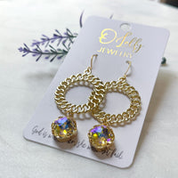 O’Lolly “Heidi” Earrings - Gold Hoop w/Gold AB Stone
