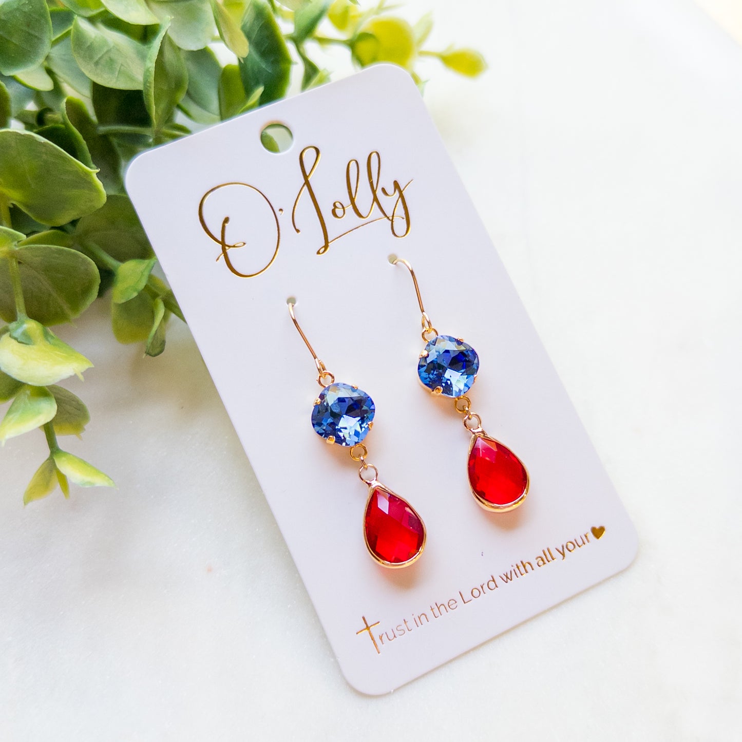 Americana Crystal Drop Earrings (Limited Qty)