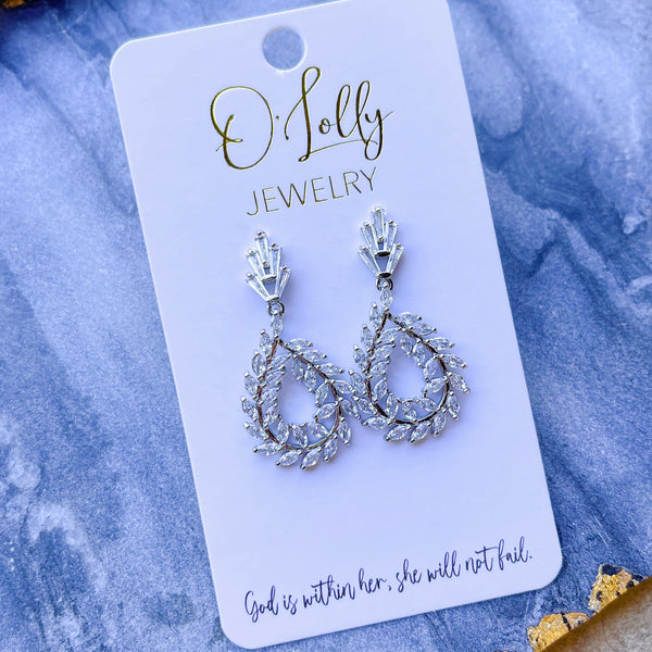 O’Lolly Silver CZ Open Teardrop Dangle