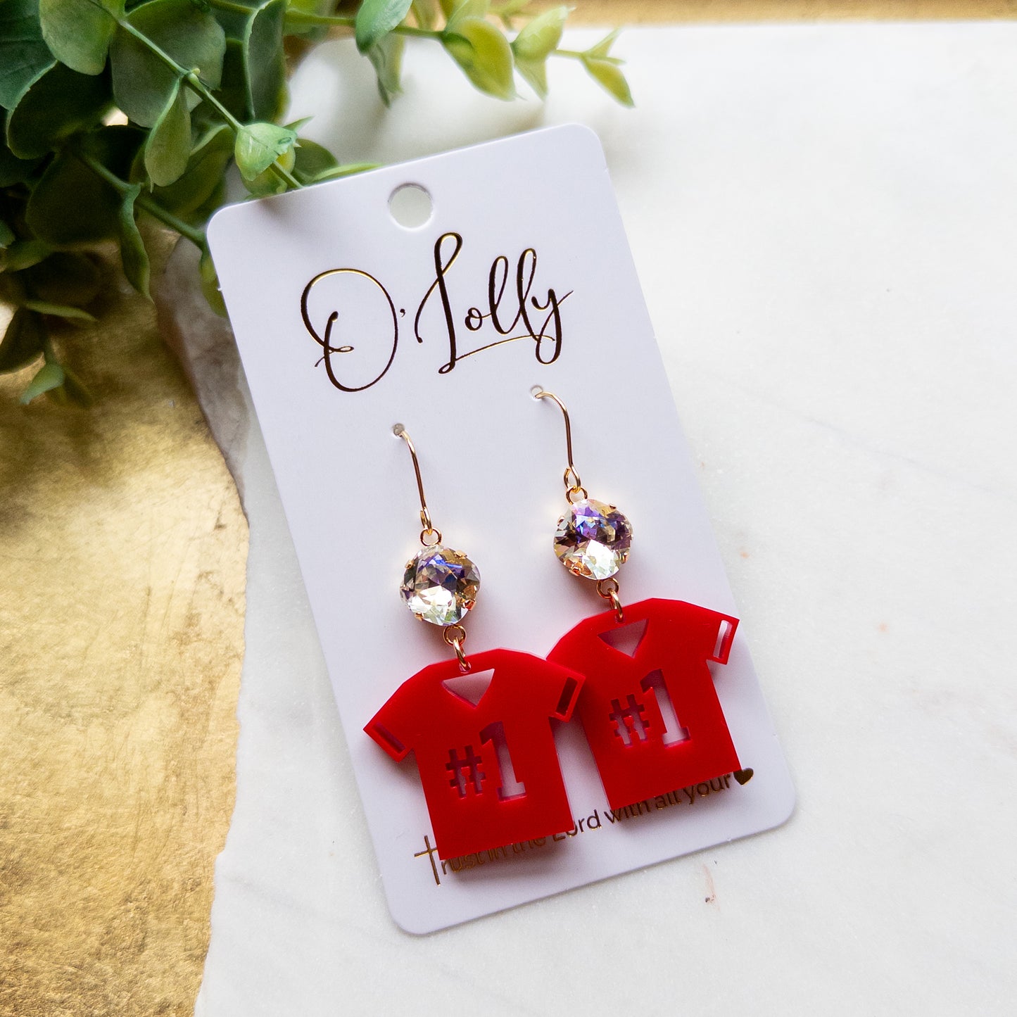 Game Day #1 Jersey Dangle Earrings