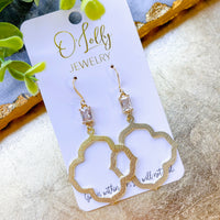 O’Lolly “Layla” Earrings- CZ w/Gold Dangle