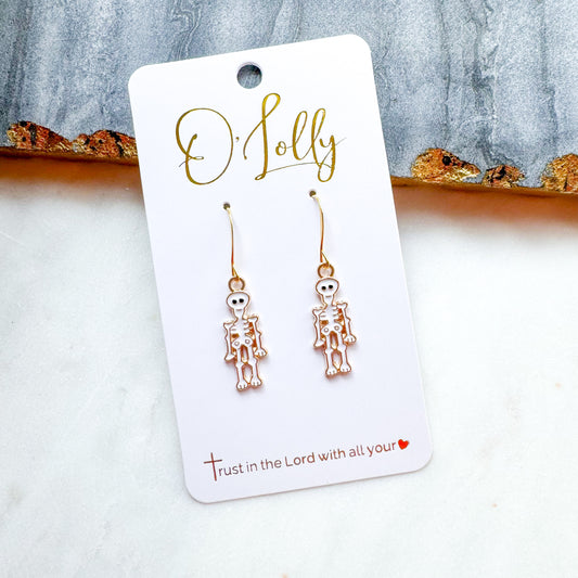 O’Lolly Halloween Mini Earrings- Skelton