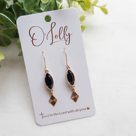 Black Connector w/Gold Textured Charm