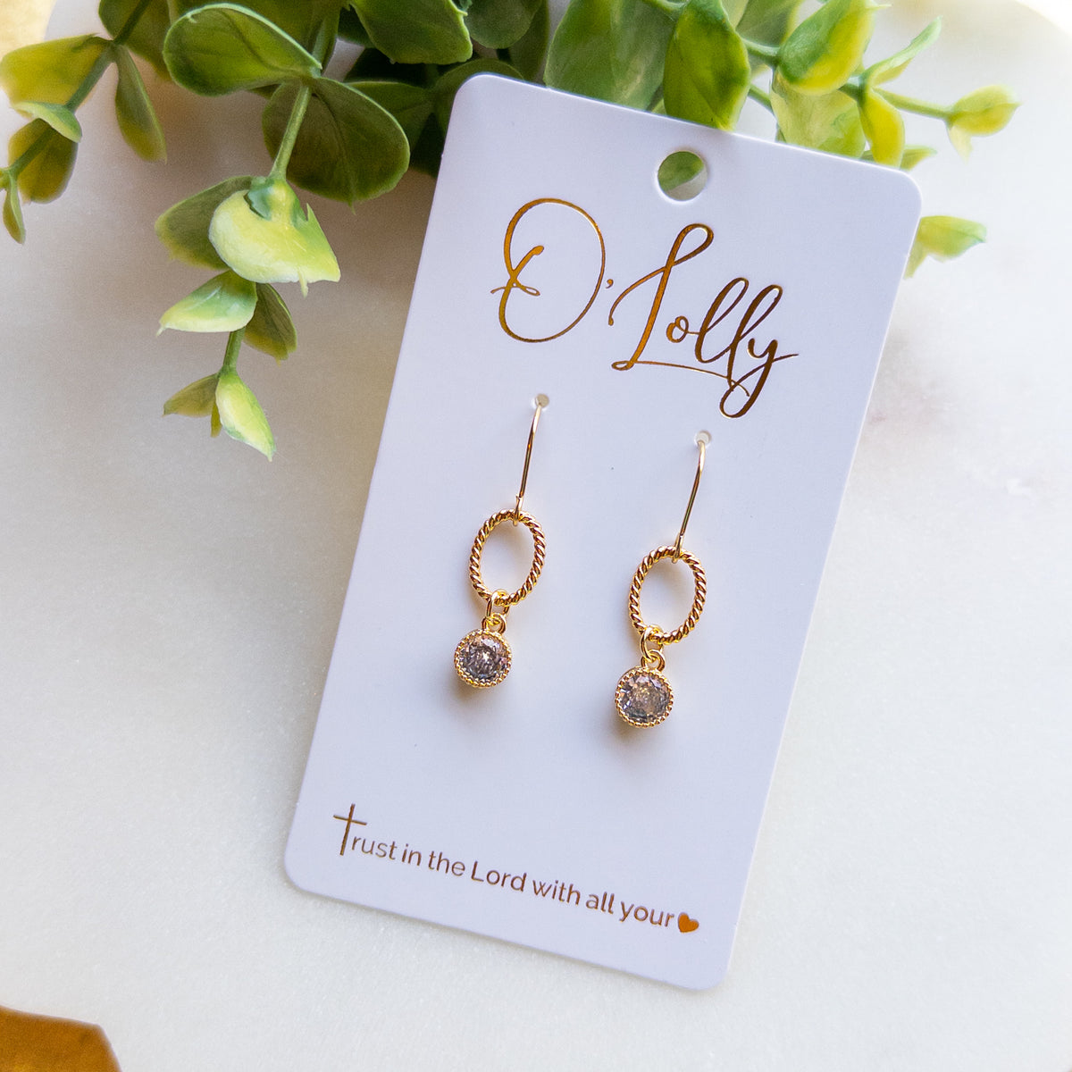 Claireen Gold Crystal Drop Earrings