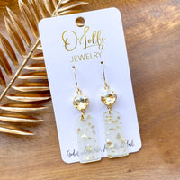 O’Lolly “Bethany” Earrings - 10mm Stone w/Acrylic Dangle