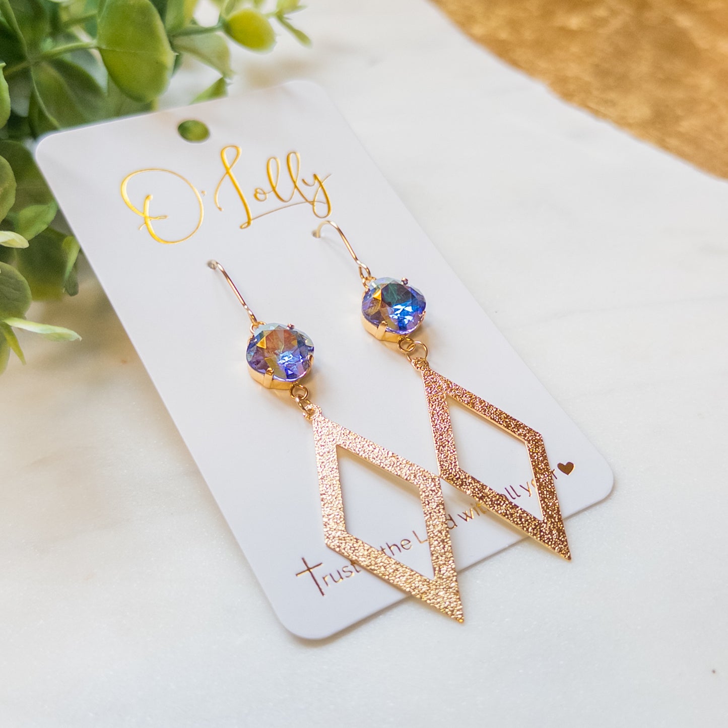 Blue Aurora Geometric Statement Earrings “Glory”