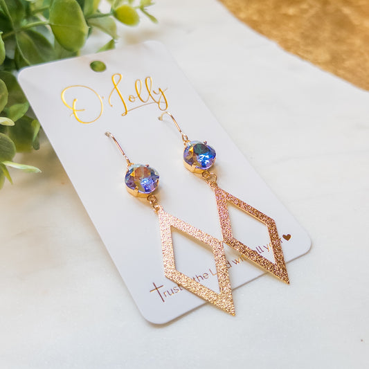 Blue Aurora Geometric Statement Earrings “Glory”