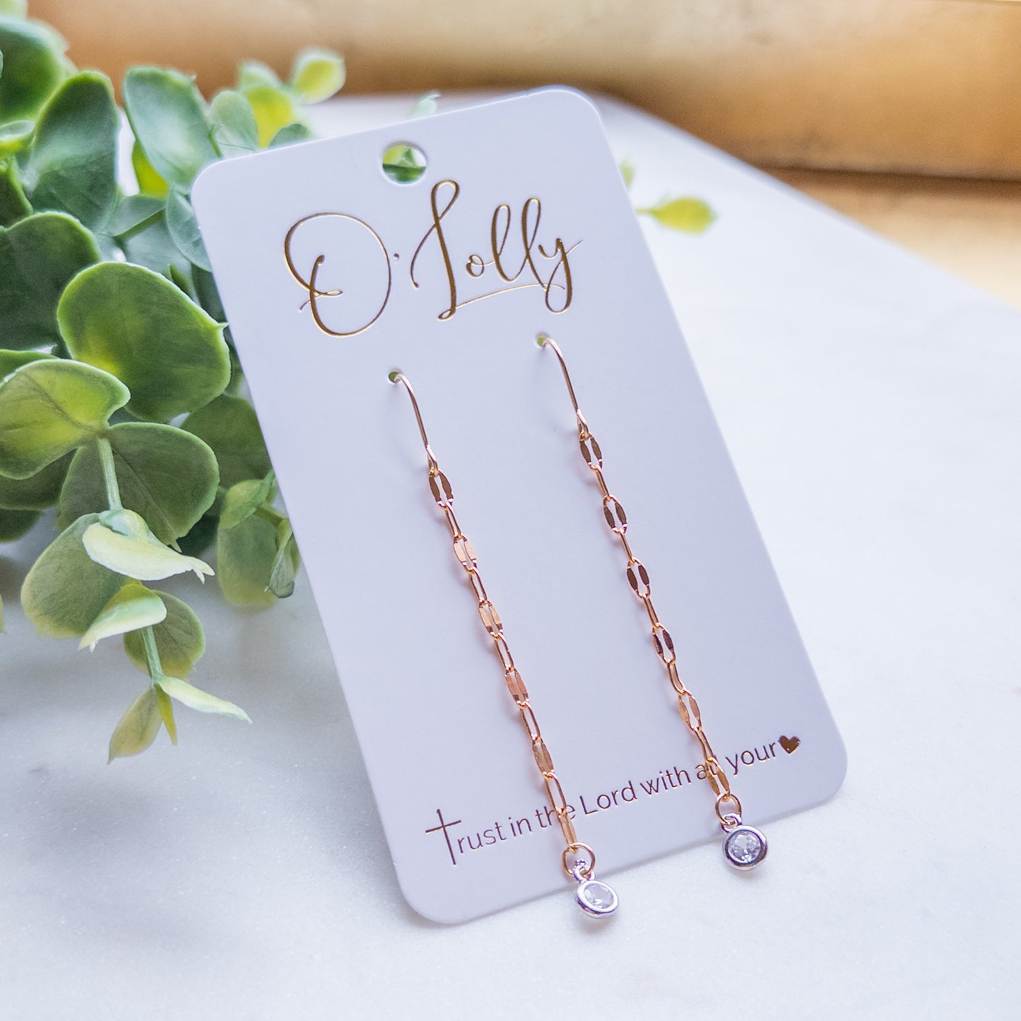 Gold & Silver Mixed Chain Dangle- Gold Chain w/Silver CZ Charm Dangle