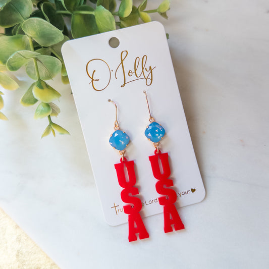 Bold USA Patriotic Earrings