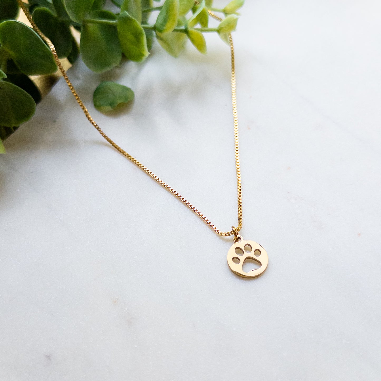 Gold Paw Print Necklace
