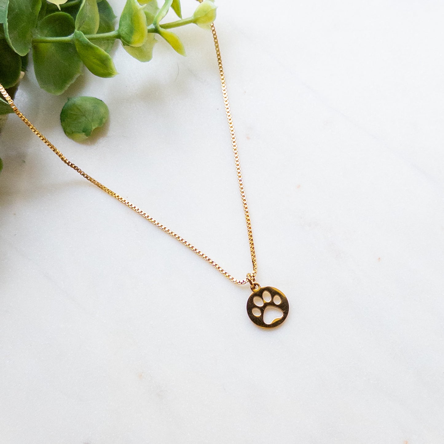 Gold Paw Print Necklace
