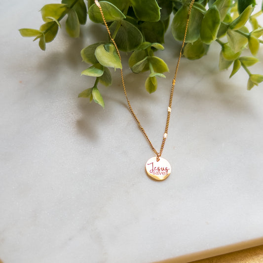 18k Gold Plated “Jesus Saves” Necklace