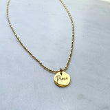 Double Sided “Peace” Engraved Necklace (Psalms 34:14)
