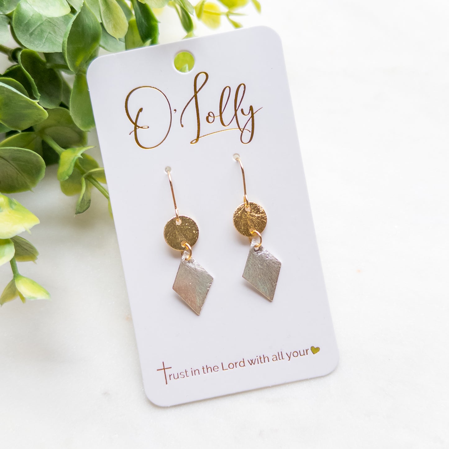 Gold & Silver Mixed Dangle Earrings - M1