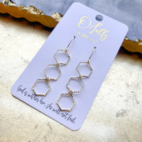 O’Lolly “Morgan” Earrings - Gold Hexagons