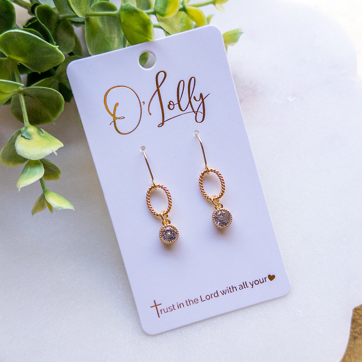 Claireen Gold Crystal Drop Earrings