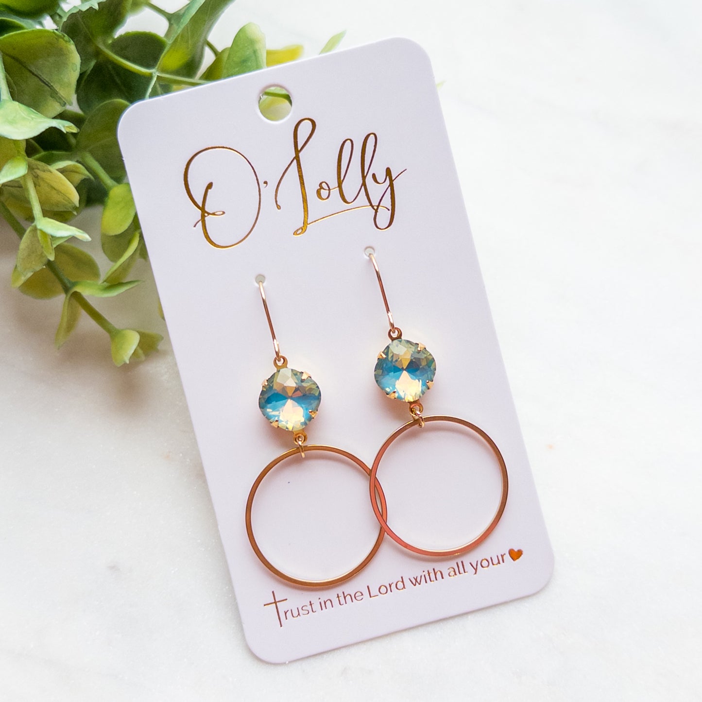 Multicolored Bright Stones w/Lightweight Gold Plated Hoop “Candy”