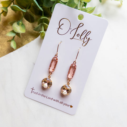 Blush Crystal Dangle Earrings