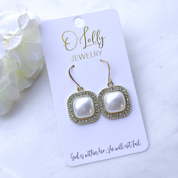 OL Deal - Pearl Rhinestone Dangle