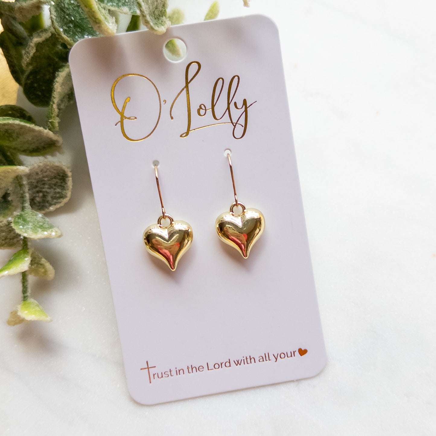 Gold Bubble Heart Earrings
