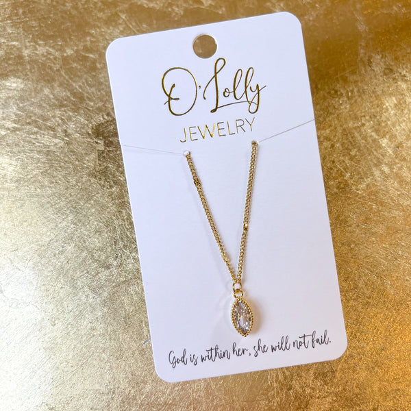 O’Lolly CZ Leaf 18k Gold Plated Necklace