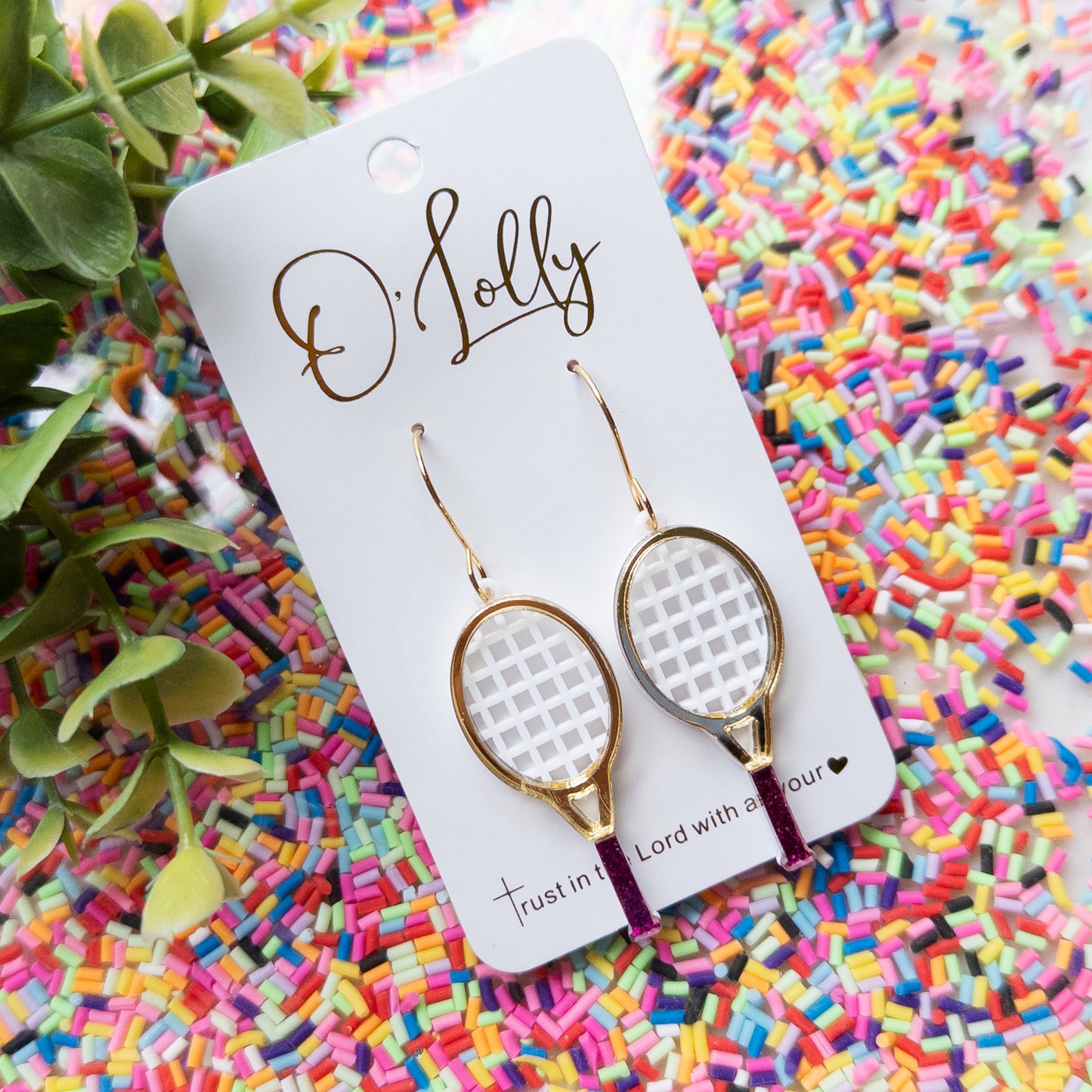 Tennis Racket Acrylic Earrings (Limited)