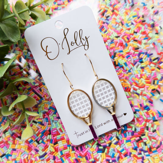 Tennis Racket Acrylic Earrings (Limited)