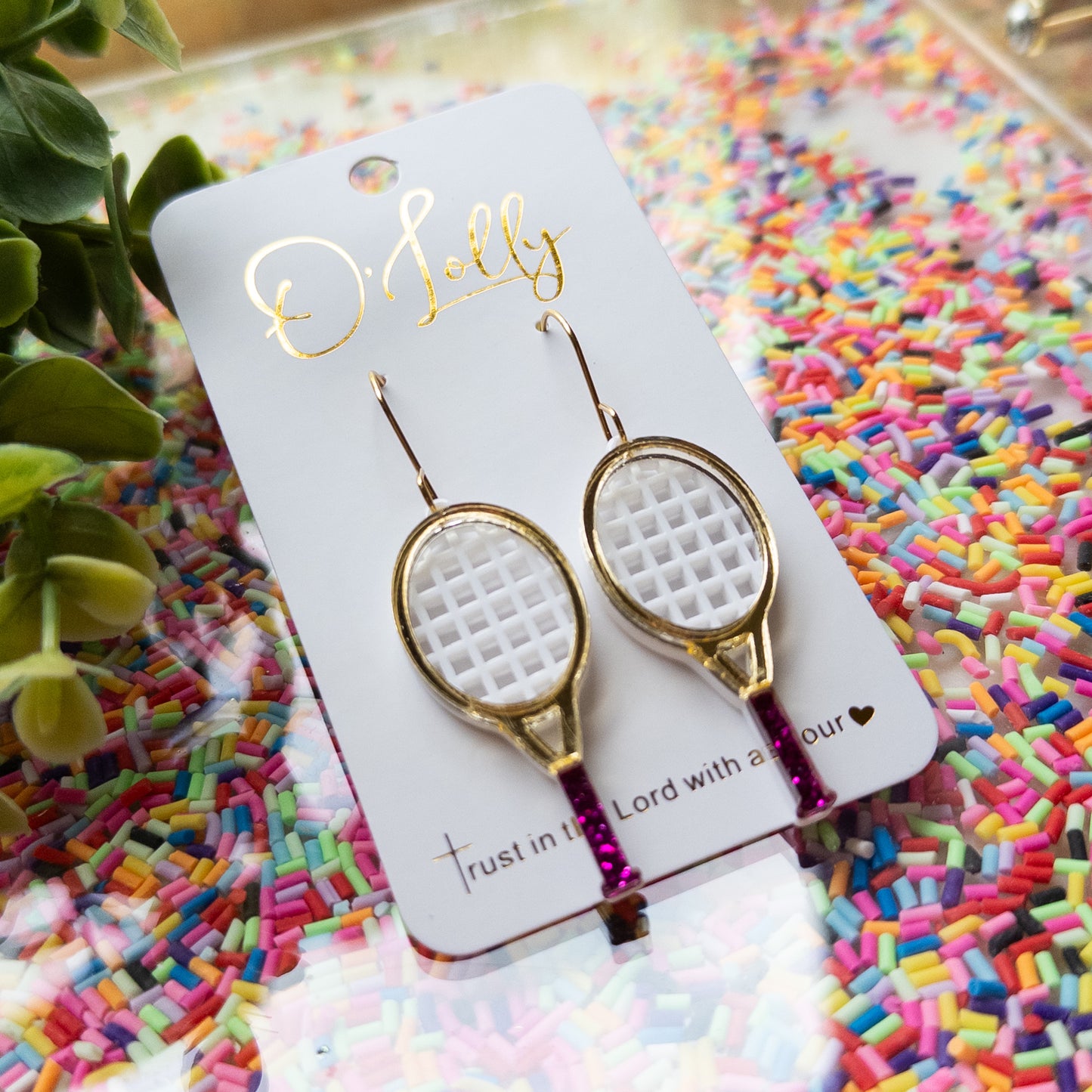 Tennis Racket Acrylic Earrings (Limited)