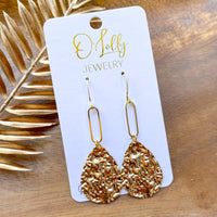O’Lolly “Stacy” Earrings - Textured Gold Teardrop