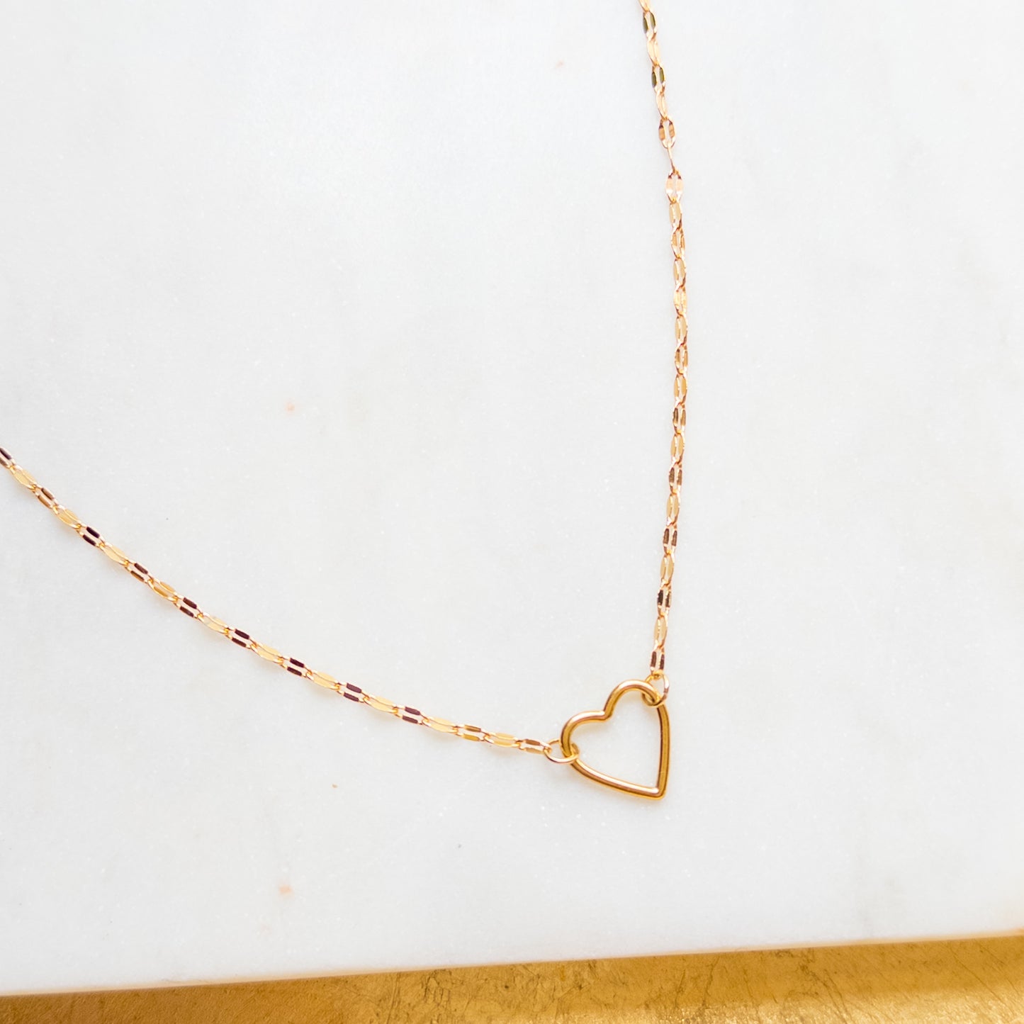 Delicate Gold Heart Chain Necklace