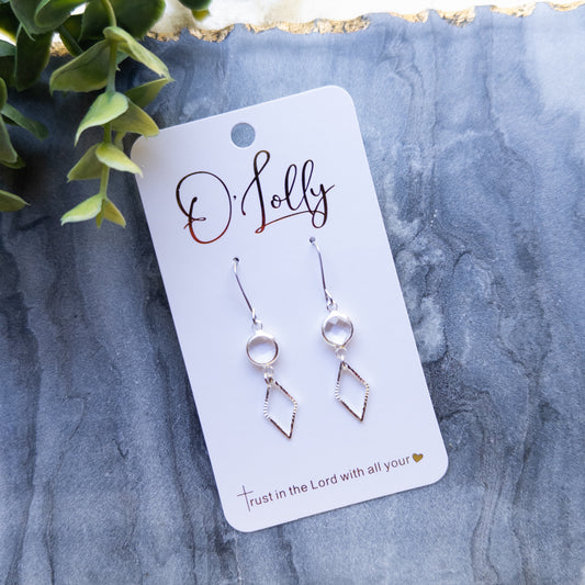 Silver Clear Connector w/Textured Dangle (SALE)