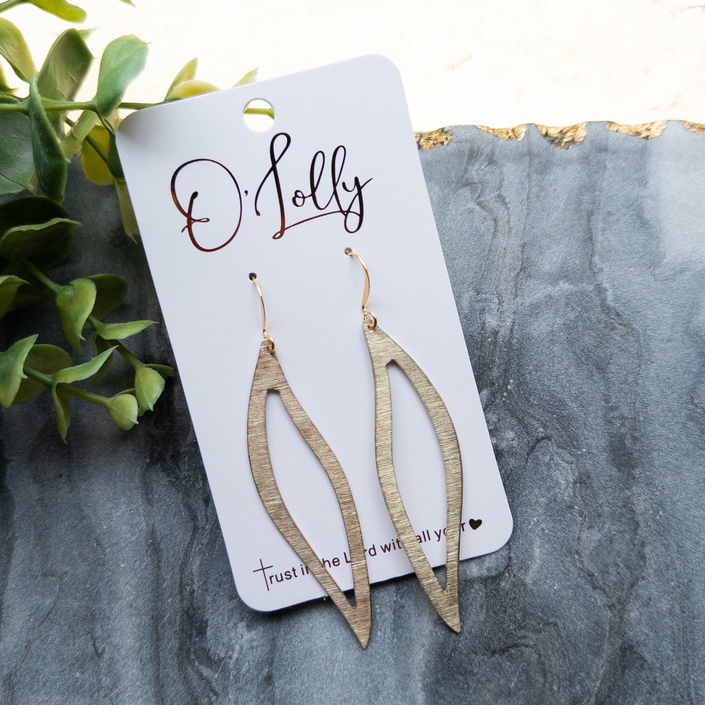 Gold Open Swirl Dangle Earrings (SALE)
