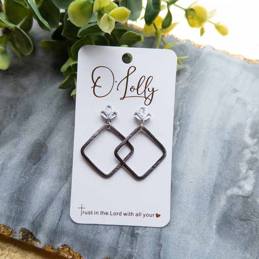 Silver Stud Back w/Gunmetal Dangle (SALE)