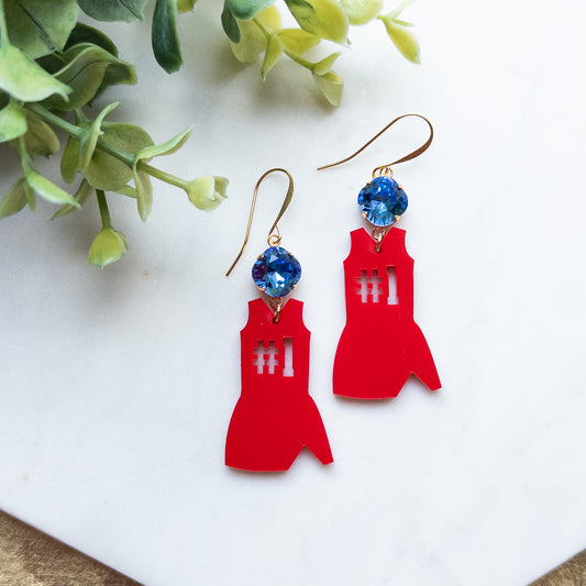 Cheerleader Earrings w/Stone