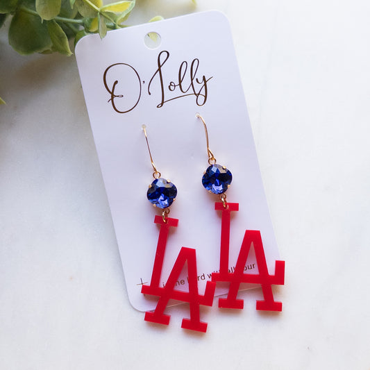Red Acrylic LA w/Blue Stone