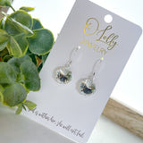O'Lolly "Remi" Earrings - Silver Clear Stone Dangle