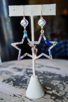 O'Lolly "Star" Earrings - AB Stone w/Multicolored Star